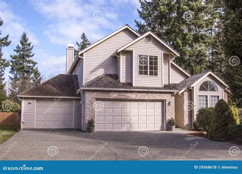 Luxury House Stock Photo Image Of Modern Living Garage 29568678