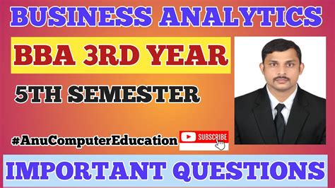 Business Analytics Important Questions Bba 3rd Year 5th Semester Youtube