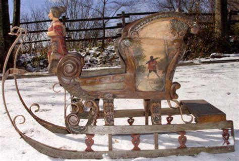 Victorian Sleigh C 1890s Vintage Sled Sleigh Antique Christmas