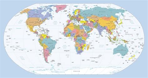 Proyecci N Pol Tica Simple Del Mapa Del Mundo De Robinson Vector Premium