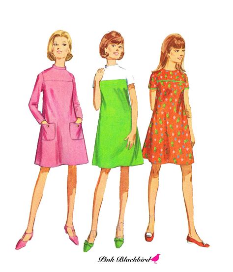 Mod 60s Dress Sewing Pattern 1960s Simplicity Mod Dress