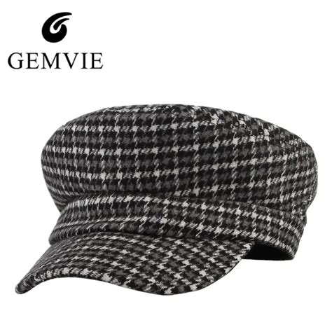 Autumn Winter Unisex Fashion Wool Berets Men Women Classical Plaid