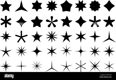 Star Shape Icons Rating Stars And Favorites Icon Silhouette Isolated