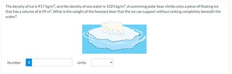 Solved The density of ice is 917kgm3, ﻿and the density of | Chegg.com