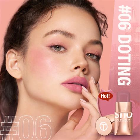 O TWO O Makeup Blush Stick Hydrating Gloss Lip Cheek 6 Colors