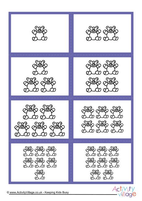 Mix And Match Counting Teddies Cards 1 To 10