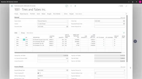 Creating Purchase Orders Manually Dynamics Business Central