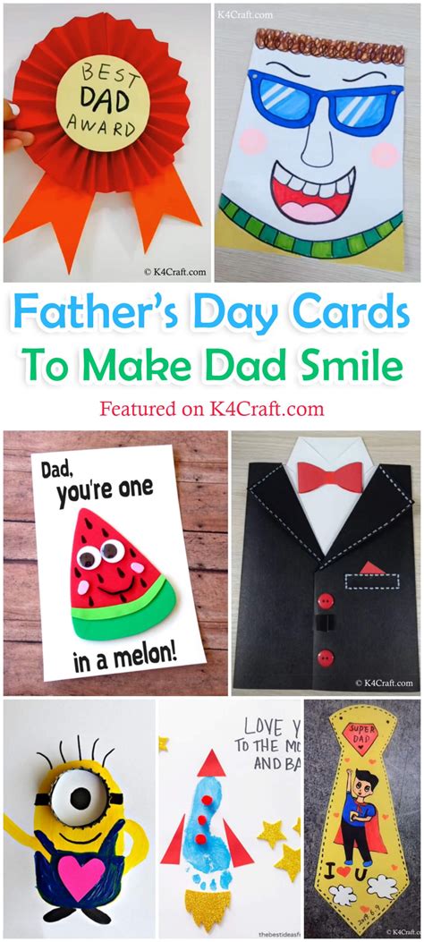 Diy Fathers Day Cards To Make Dad Smile Pin • K4 Craft