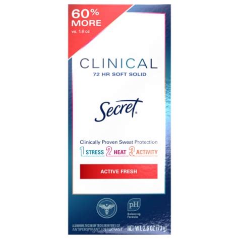 Secret® Antiperspirant Deodorant Stick Active Fresh Clinical Strength ...