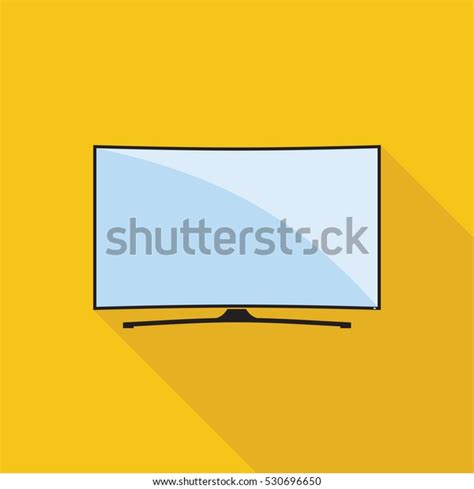 Modern Curved Tv Icon Flat Style Stock Vector Royalty Free 530696650