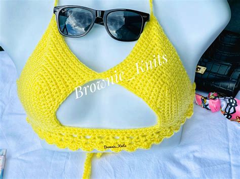 Handmade Crochet Peekaboo Bikini Top Bralette Crop Top Etsy