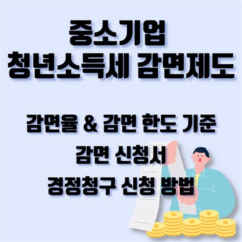 중소기업 청년소득세 감면제도 신청서 신청방법 경정청구 감면율 한도 기준