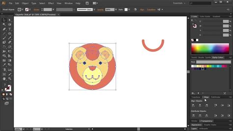 Speed Drawing Flat Animals Cute Lion Geometric Animals Adobe