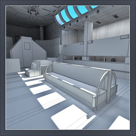 bank lobby 3d model