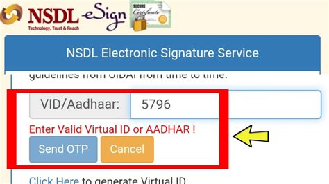 Enter Valid Virtual Id Or Aadhar Esign Nsdl Electronic Signature