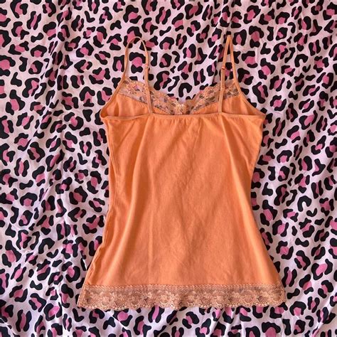 Cute Orange Lacey Tank Top 🍊💖 Trendy Flashy Depop