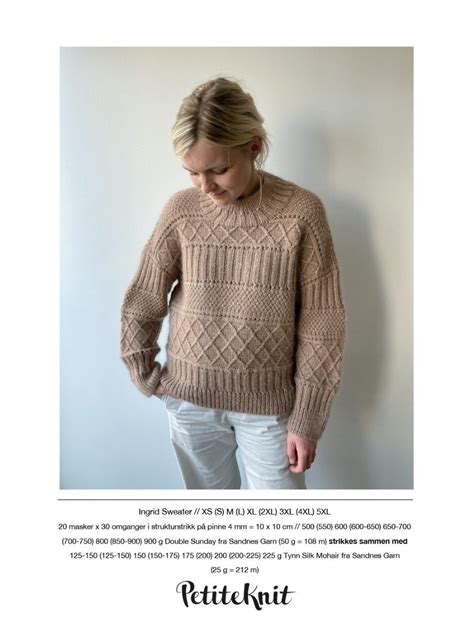 Petiteknit Ingrid Sweater Askim Garnhus Tre Varme Hjerter