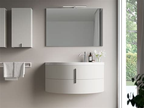 Moon Comp M Single Wall Mounted Wooden And Ceramic Vanity Unit By