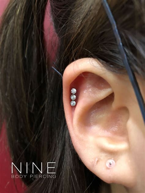 Nine Body Piercing Blog Helix With Anatometal Bezel Cluster