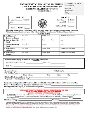 Fillable Online Application For Certified Copy Of Kansas Birth