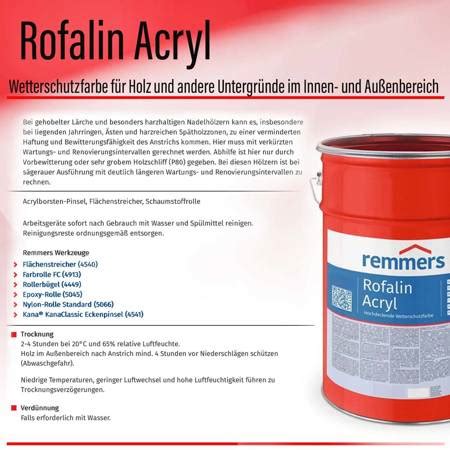 Remmers Rofalin Acryl Ltr Tannengruen Tannengr N Holzschutz