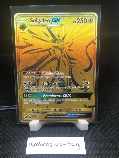 Solgaleo Gx Sm A Golden Holographic Black Star Promo Pok Mon Tcg Near