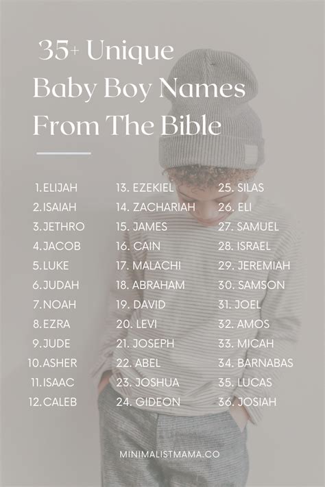 65 unique biblical boy names with meanings – Artofit