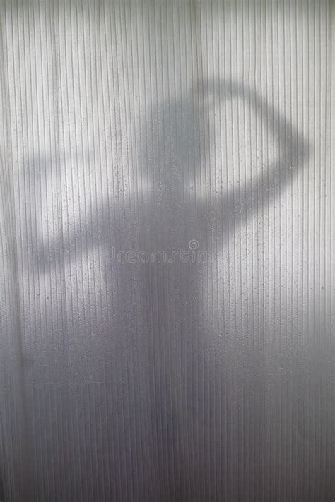 Silhouette Of Woman Showering Stock Image Image Of Wellbeing Shower