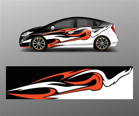 Racing car wrap with abstract stripe shapes for Company. Sport car ...