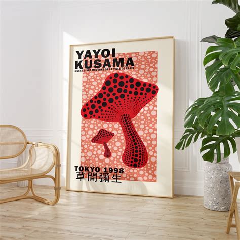 Yayoi Kusama Prints Yayoi Kusama Mushroom Yayoi Kusama Etsy