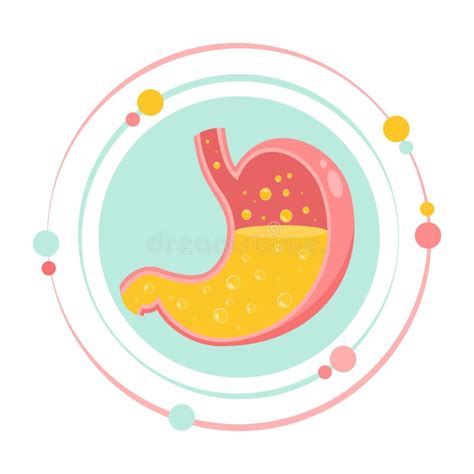 Stomach Acid Heartburn Vector Illustration Graphic Icon Stock Vector