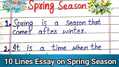 Lines On Spring Season Spring Season Essay In English