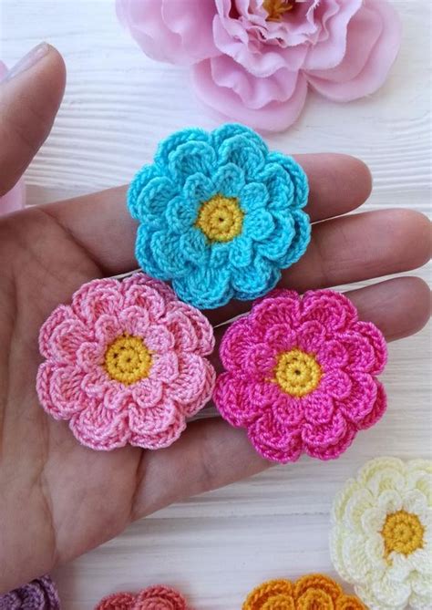 Aplicación de Flor en Crochet PATRÓN GRATIS Crochetisimo