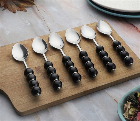 Buy Regal Black Beads Stainless Steel Spoons Set Of 6 At 24 Off Online