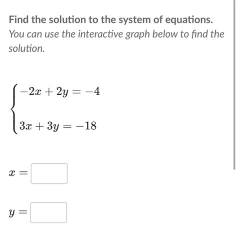 Solved Find The Solution To The System Of Equations You Can