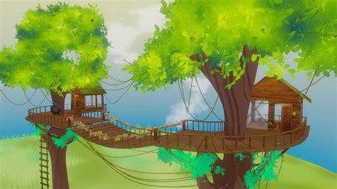 Tree House Scene Buy Royalty Free 3d Model By Ahingel D31a9a6