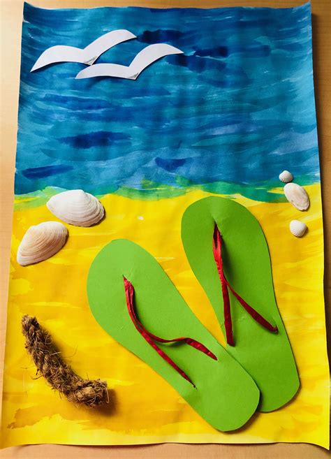 Ideen F R Den Kunstunterricht Collage Sommer Am Meer Grundschule Und