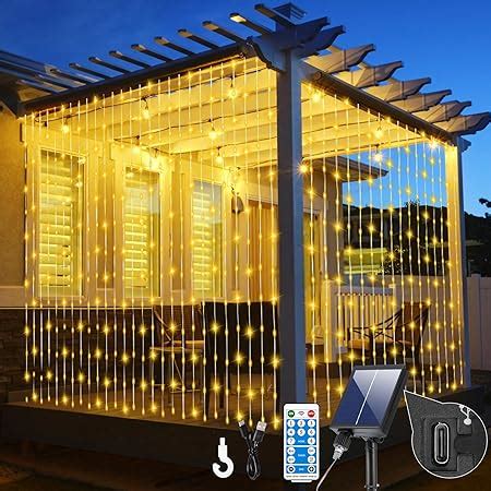 Solar Curtain Lights M X M Led Solar Fairy Curtains String Lights