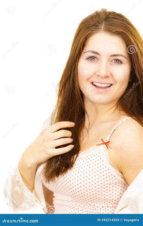 Brunette Girl Without Makeup Stock Image Image Of Brunette Girl