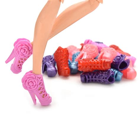 Mix Pairs Doll Toy High Heels Shoes With Flowers Doll Accessories Best