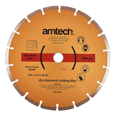 X Mm Segmented Diamond Cutting Disc Amtech