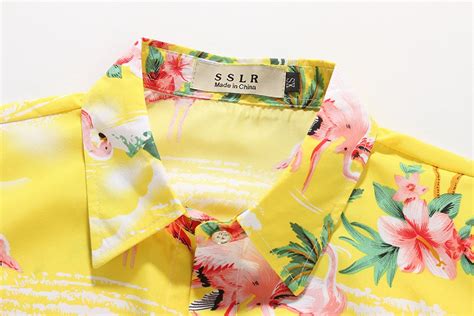 Sslr Womens Flamingos Floral Casual Short Sleeve Hawaiian Shirt Ebay