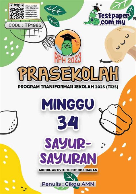 RPH 2023 PRASEKOLAH MINGGU 34 SAYUR SAYURAN Cikgu Info