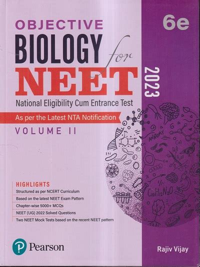 Pearson Objective Biology For Neet Vol Ii By Dr Rajiv Vijay