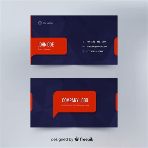 Premium Vector Abstract Business Card Template Concept