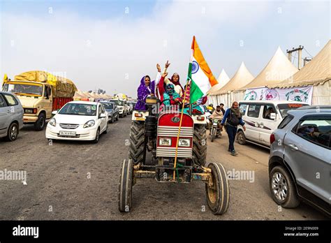 A Lady Farmer On Her Tractor At Singhu Border Farmers Are Protesting