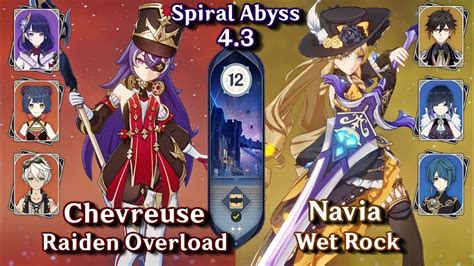 C Chevreuse Raiden Overload C Navia Hydro Spiral Abyss Floor