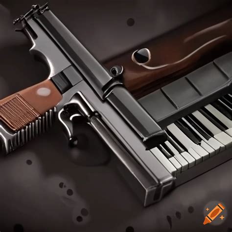 Artistic Representation Of Piano Keys With A Gun On Craiyon