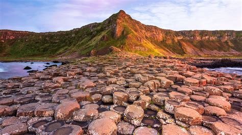 Giant S Causeway At Sunset Bushmills County Antrim Northern Ireland