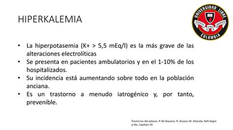 Hipokalemia Hiperkalemia Y Reglas De Oro K PPT